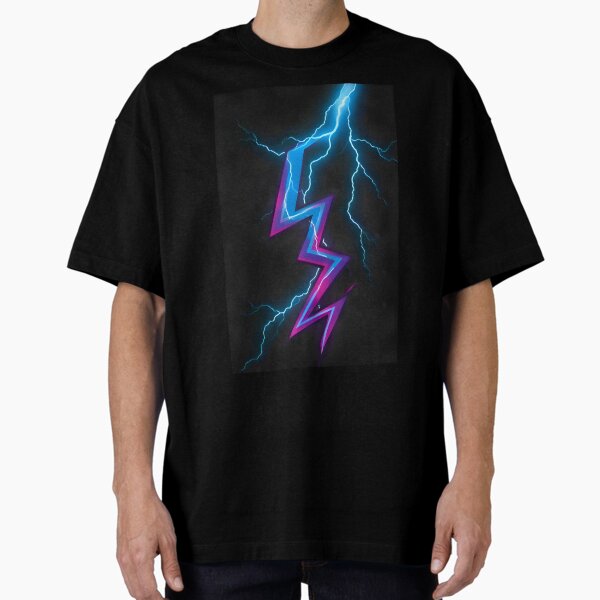 Neon Thunderbolt in Electric Storm Oversized T-Shirt