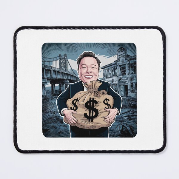 Item preview, Greedy Billionaire - Anti-Elon Capitalism Satire tesla pumber sticker designed and sold by SanadDiab.