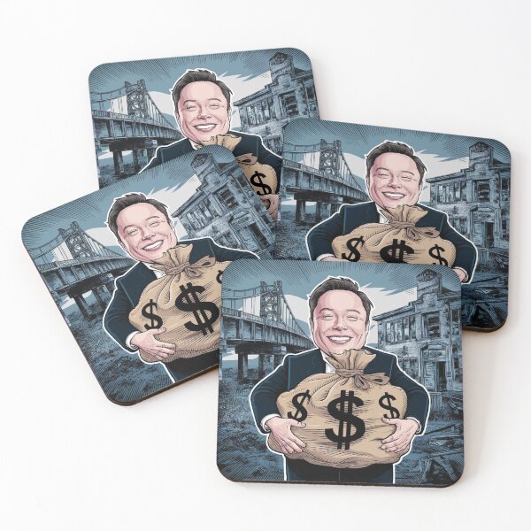 Item preview, Greedy Billionaire - Anti-Elon Capitalism Satire tesla pumber sticker designed and sold by SanadDiab.