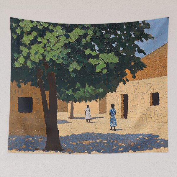 Item preview, Burkina Faso landscape | Post-impressionist painting style designed and sold by ComicsFactory.