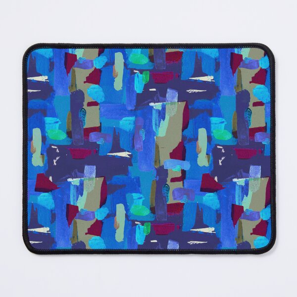 Item preview, Abstract brushstrokes pattern blue designed and sold by Alessandro Remo Mazzoni Remotextiles.