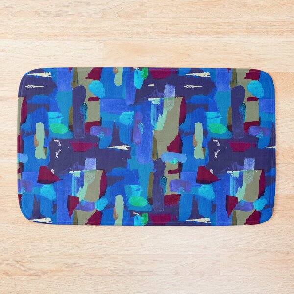 Item preview, Abstract brushstrokes pattern blue designed and sold by Alessandro Remo Mazzoni Remotextiles.