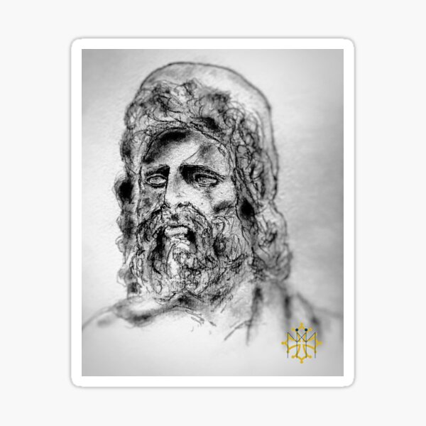 Vista previa del artículo con la obra «Retrato al carboncillo de una estatua griega», diseñado y vendido por Atelier Le Petit Occitan.