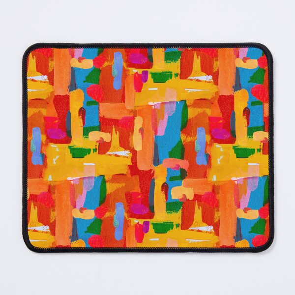 Item preview, Abstract brushstrokes pattern orange yellow green designed and sold by Alessandro Remo Mazzoni Remotextiles.