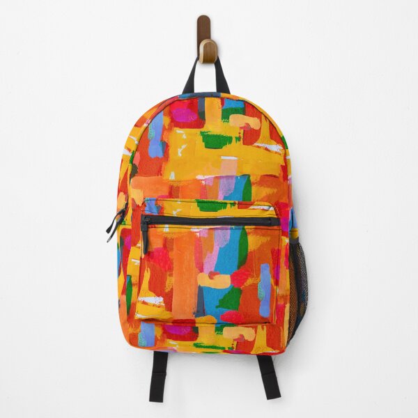 Item preview, Abstract brushstrokes pattern orange yellow green designed and sold by Alessandro Remo Mazzoni Remotextiles.