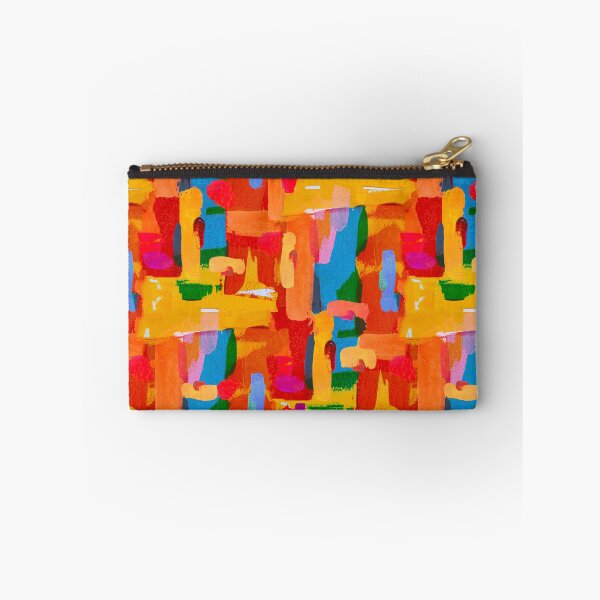 Item preview, Abstract brushstrokes pattern orange yellow green designed and sold by Alessandro Remo Mazzoni Remotextiles.