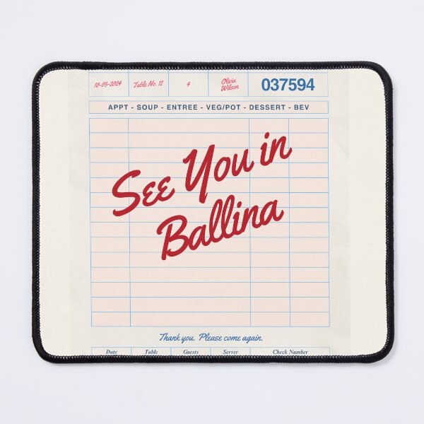 Item preview, See You in Ballina - Vintage Diner Guest Check Travel Print designed and sold by RM-Journey.