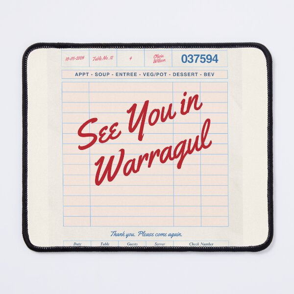 Item preview, See You in Warragul - Vintage Diner Guest Check Travel Print designed and sold by RM-Journey.
