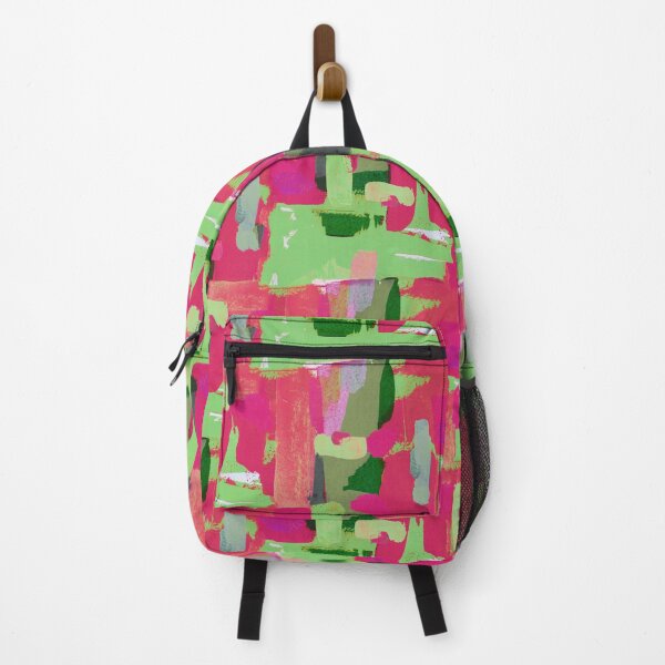 Item preview, Abstract brushstrokes pattern pink green designed and sold by Alessandro Remo Mazzoni Remotextiles.