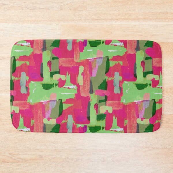 Item preview, Abstract brushstrokes pattern pink green designed and sold by Alessandro Remo Mazzoni Remotextiles.