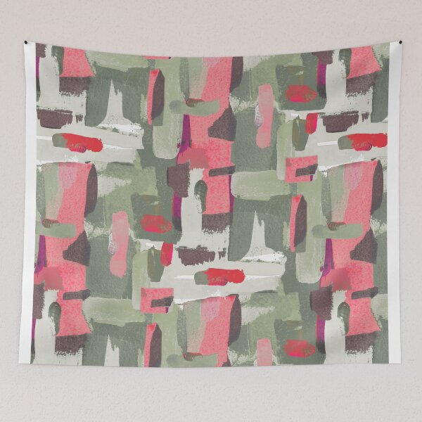 Item preview, Copy of Abstract brushstrokes pattern orange yellow green designed and sold by Alessandro Remo Mazzoni Remotextiles.