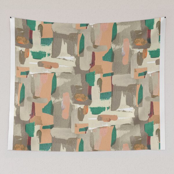 Item preview, Abstract brushstrokes pattern tortora green designed and sold by Alessandro Remo Mazzoni Remotextiles.