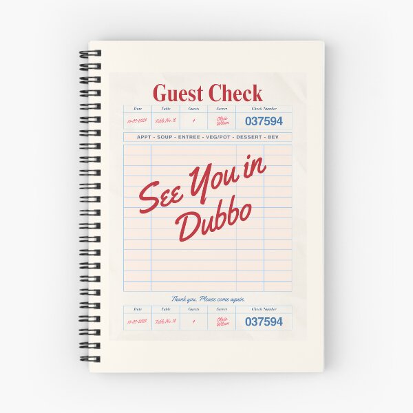 Item preview, See You in Dubbo - Vintage Diner Guest Check Travel Print designed and sold by RM-Journey.