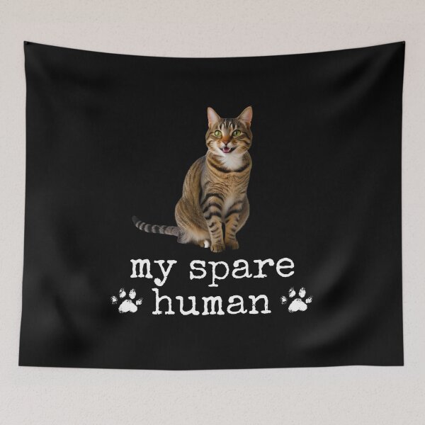 Item preview, Funny Tabby Cat – "My Spare Human" Design for Cat Lovers designed and sold by Fredster1966.