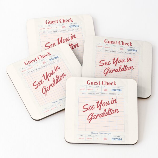 Item preview,  See You in Geraldton - Vintage Diner Guest Check Travel Print designed and sold by RM-Journey.