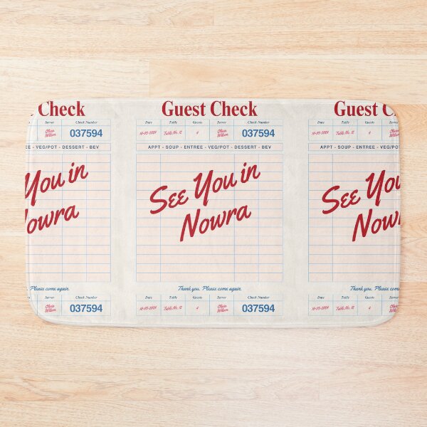 Item preview, See You in Nowra - Vintage Diner Guest Check Travel Print designed and sold by RM-Journey.