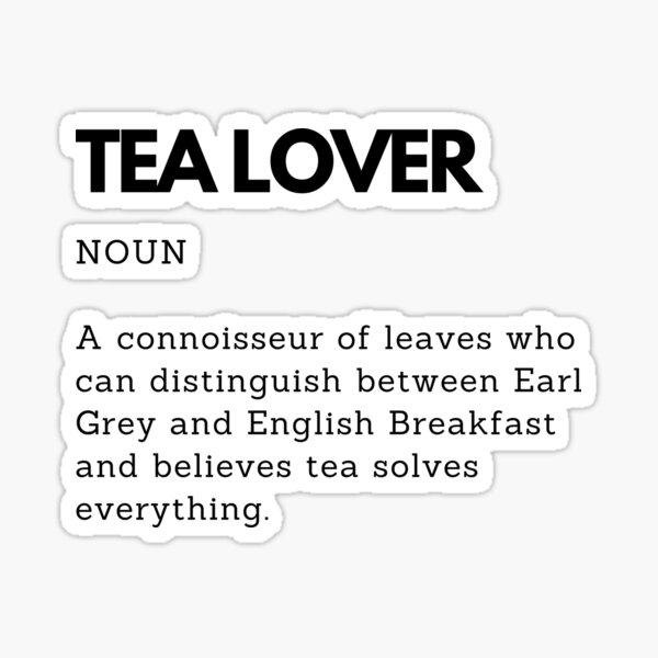 Vista previa del artículo con la obra «Definición divertida de amante del té | Regalo para bebedores de té | Humor sobre el té», diseñado y vendido por PakoArtStudio.