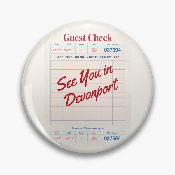 Item preview, See You in Devonport - Vintage Diner Guest Check Travel Print designed and sold by RM-Journey.