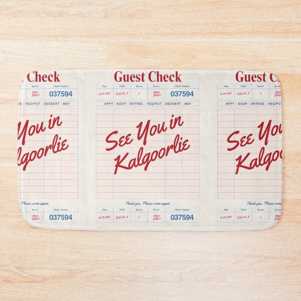 Item preview, See You in Kalgoorlie - Vintage Diner Guest Check Travel Print designed and sold by RM-Journey.