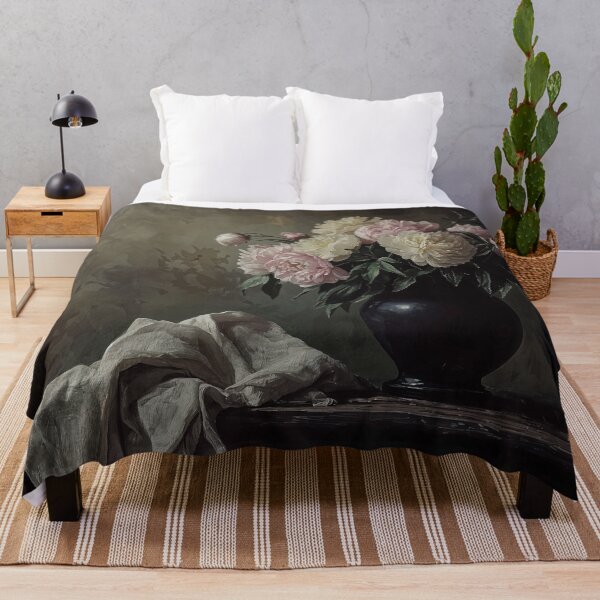 Item preview, Timeless Elegance Peonies in a Black Vase designed and sold by oanaunciuleanu.