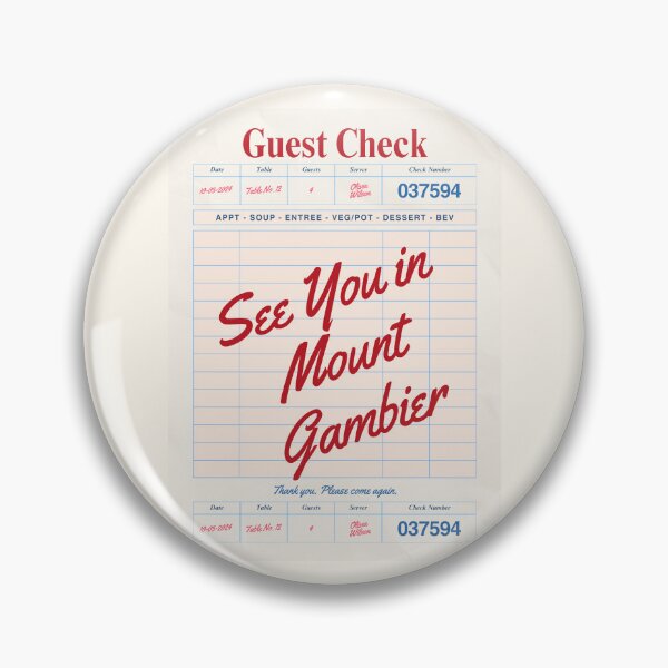 Item preview, See You in Mount Gambier - Vintage Diner Guest Check Travel Print designed and sold by RM-Journey.
