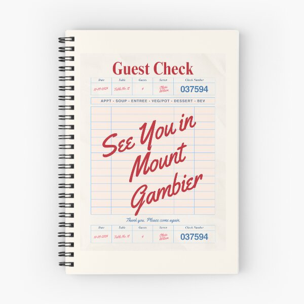Item preview, See You in Mount Gambier - Vintage Diner Guest Check Travel Print designed and sold by RM-Journey.