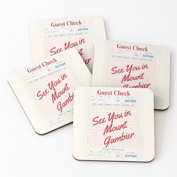 Item preview, See You in Mount Gambier - Vintage Diner Guest Check Travel Print designed and sold by RM-Journey.