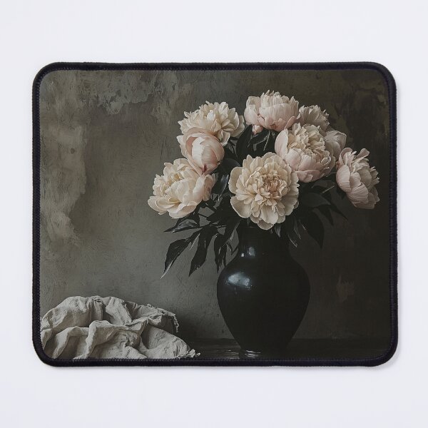Artikelvorschau, Zeitlose Eleganz Pfingstrosen in einer schwarzen Vase entworfen und verkauft von oanaunciuleanu.