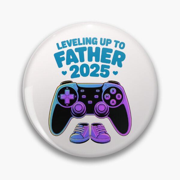 Item preview, Leveling Up to Father 2025: Gamer Dad Announcement Art For New Dads designed and sold by elynne9.