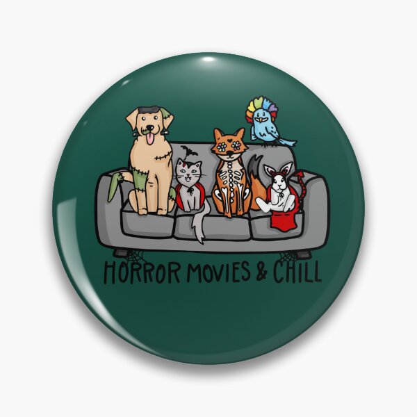Item preview, Horror Movies & Chill High-Quality Art Halloween 2024 Couch Frankenstein Vampire Sugar Skull Devil designed and sold by familiarsadie.