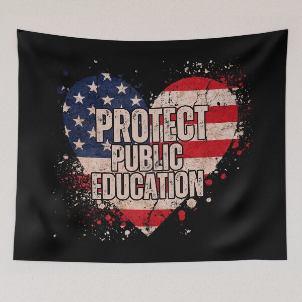 Item preview, Protect Public Education School Teacher Heart USA Red for Ed T-Shirt designed and sold by SunfullyYours.