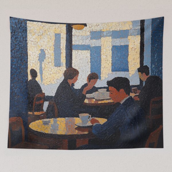 Item preview, Cafeteria | Post-impressionist painting style designed and sold by ComicsFactory.
