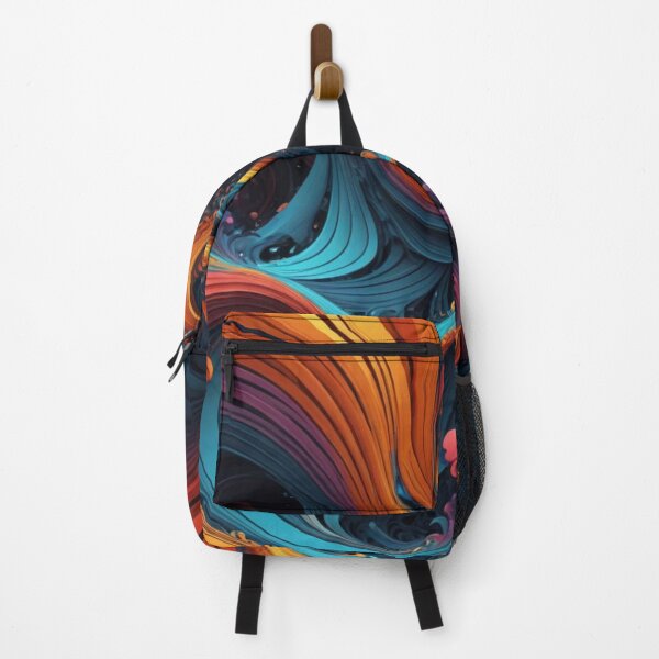Item preview, Fiery Floral Waves in Teal and Orange designed and sold by Harmonic_Layers.