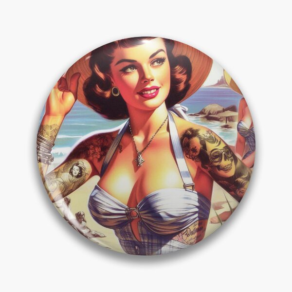 Item preview, Tattooed Beach Woman designed and sold by PulpVintage.