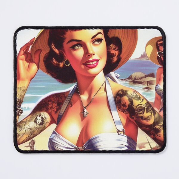 Item preview, Tattooed Beach Woman designed and sold by PulpVintage.