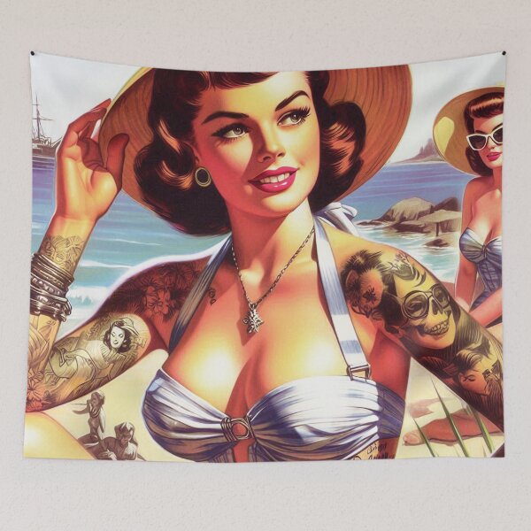 Item preview, Tattooed Beach Woman designed and sold by PulpVintage.