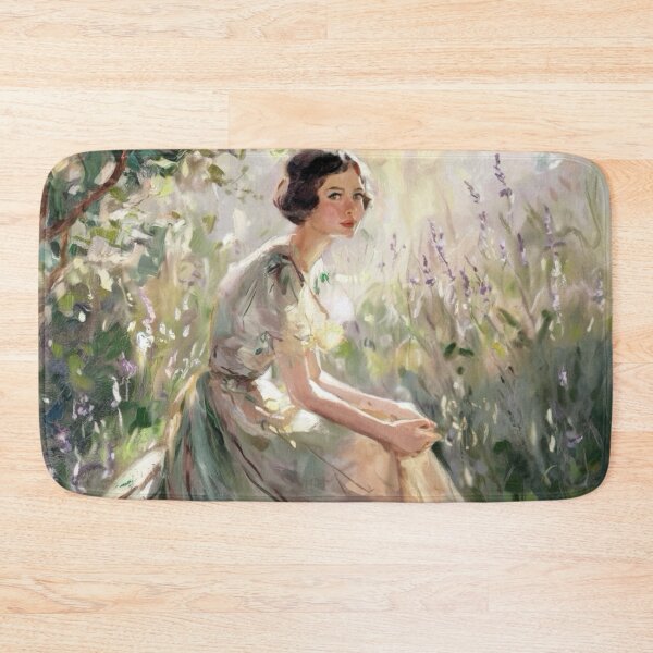 Item preview, Catherine in a Sunlit French Garden – Impressionist Oil Painting designed and sold by CARRAANN.
