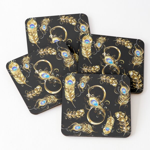 Item preview, Golden Peacock Majesty: Opulent Feather Pattern Art designed and sold by Zakrytos ★★★★★.