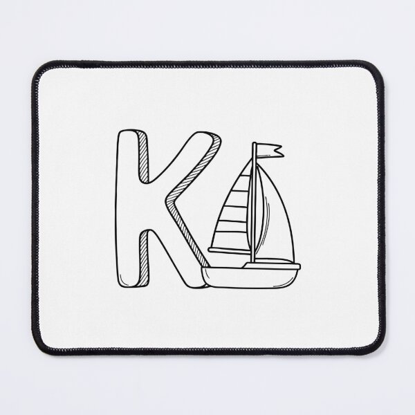 Item preview, An illustration of keelboat beside letter K designed and sold by rasagamastore.