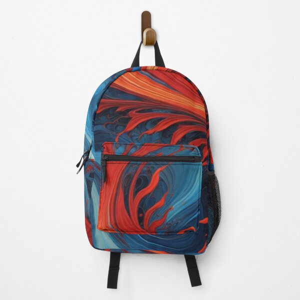 Item preview, Fiery Red and Blue Swirling Abstract designed and sold by Harmonic_Layers.