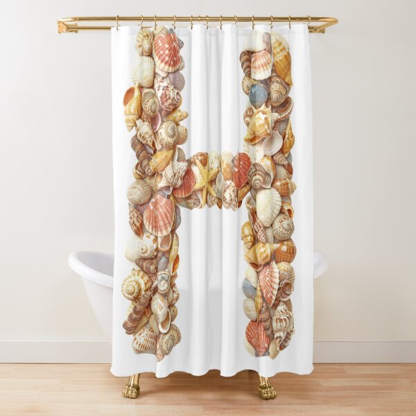 SHELLS LETTER H Shower Curtain