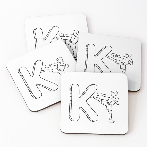 Item preview, An illustration of kickboxing beside letter K designed and sold by rasagamastore.