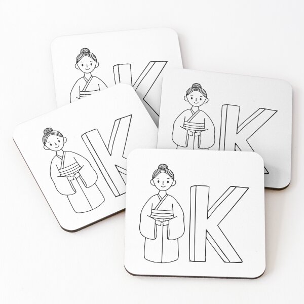 Item preview, An illustration of kimono beside letter K designed and sold by rasagamastore.