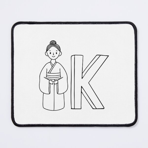 Item preview, An illustration of kimono beside letter K designed and sold by rasagamastore.