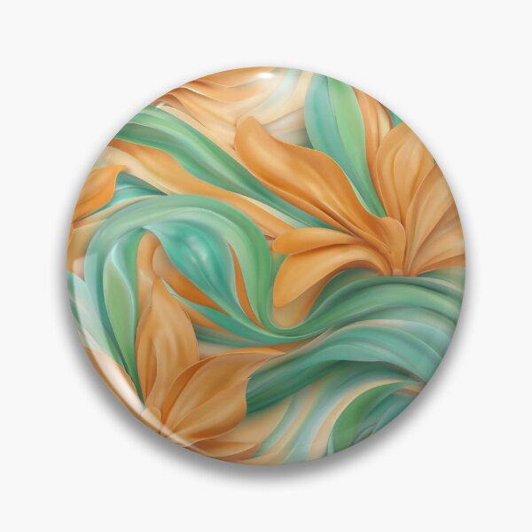 Item preview, Floral Swirl – Soft Green and Orange Abstract Pattern designed and sold by Art Garden.