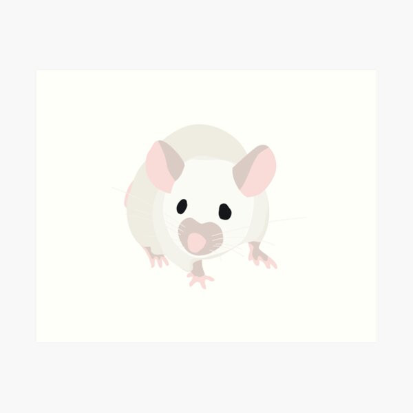 Item preview, Pet Portrait: White Mouse with Black Eyes designed and sold by Rebecca Creates....