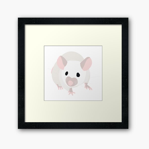 Item preview, Pet Portrait: White Mouse with Black Eyes designed and sold by Rebecca Creates....