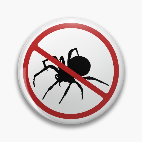 Artikelvorschau, Verbotsschild, Spinne, Schwarz, Rot, Weiß Schild, Schädlingsbekämpfung entworfen und verkauft von AASparksDesigns.