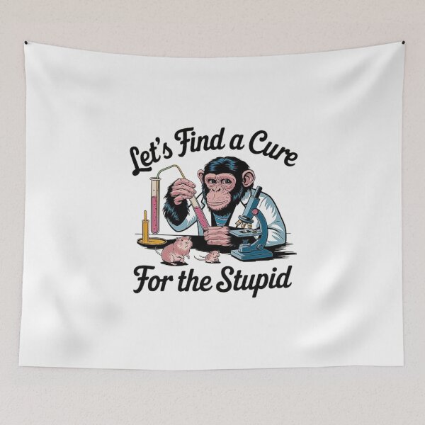 Item preview, Funny Science Meme - Smart Monkey Finding a Cure for Stupidity designed and sold by love3617.