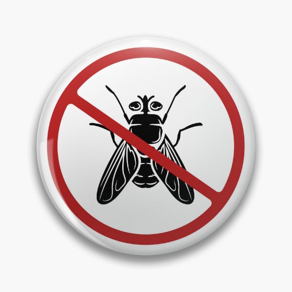 Artikelvorschau, Verbotsschild, Fliegen, Schwarz, Rot, Weiß Schild, Schädlingsbekämpfung entworfen und verkauft von AASparksDesigns.